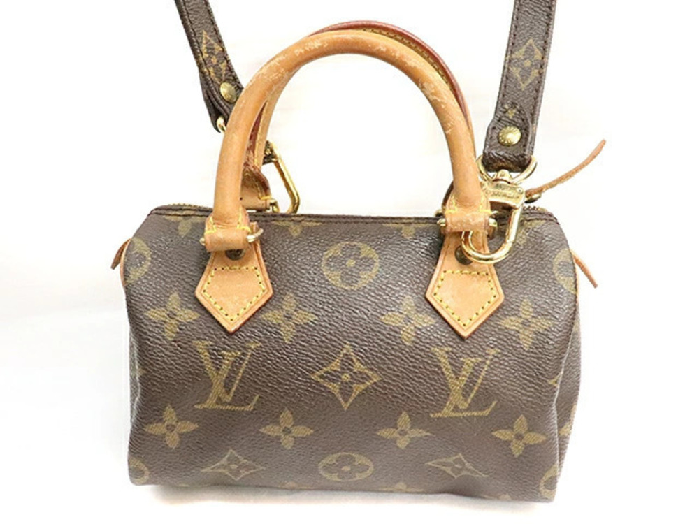 LOUIS VUITTON Bag Speedy Handbag Monogram Leather Brown